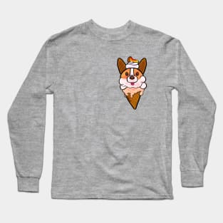 Peach Corgi Ice Cream Long Sleeve T-Shirt